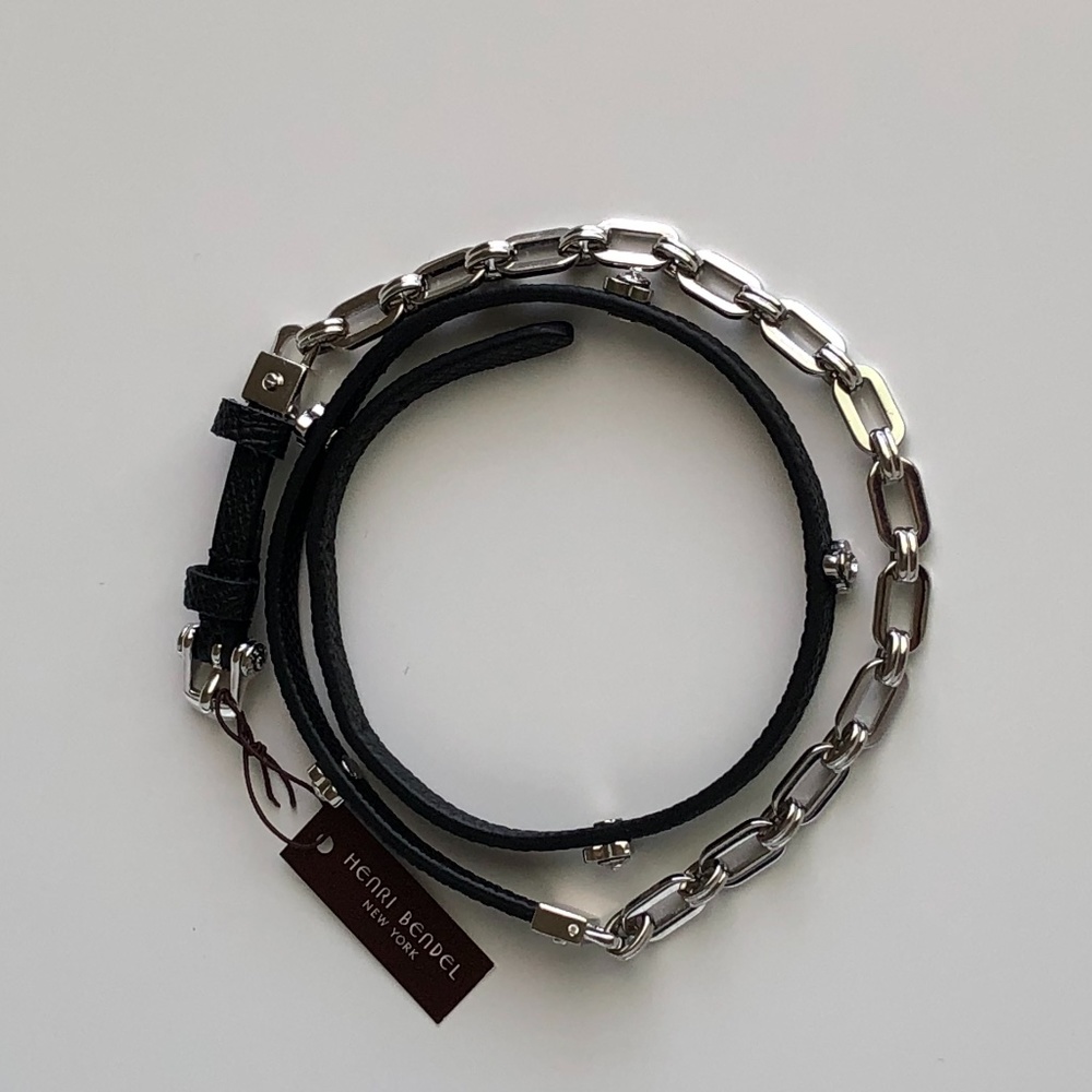 Henri Bendel Silver and Black Bracelet